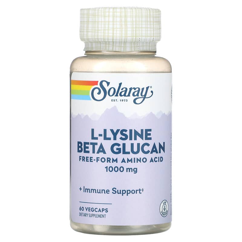 Solaray L-Lysine Beta Glucan 500 mg 60 VegCaps 76280048612