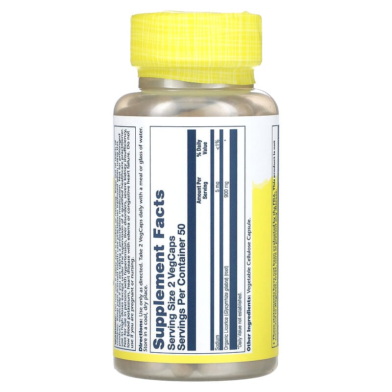 Solaray, Licorice, 450 mg, 100 VegCaps 76280193701
