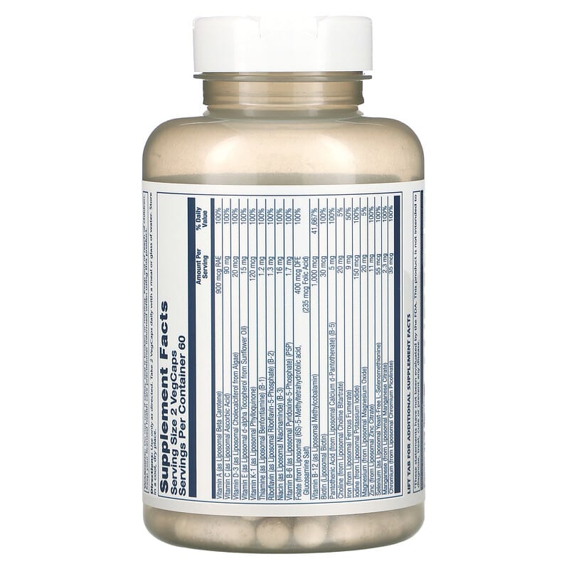 Solaray, Liposomal Multivitamin, Universal, 120 VegCaps 76280830385