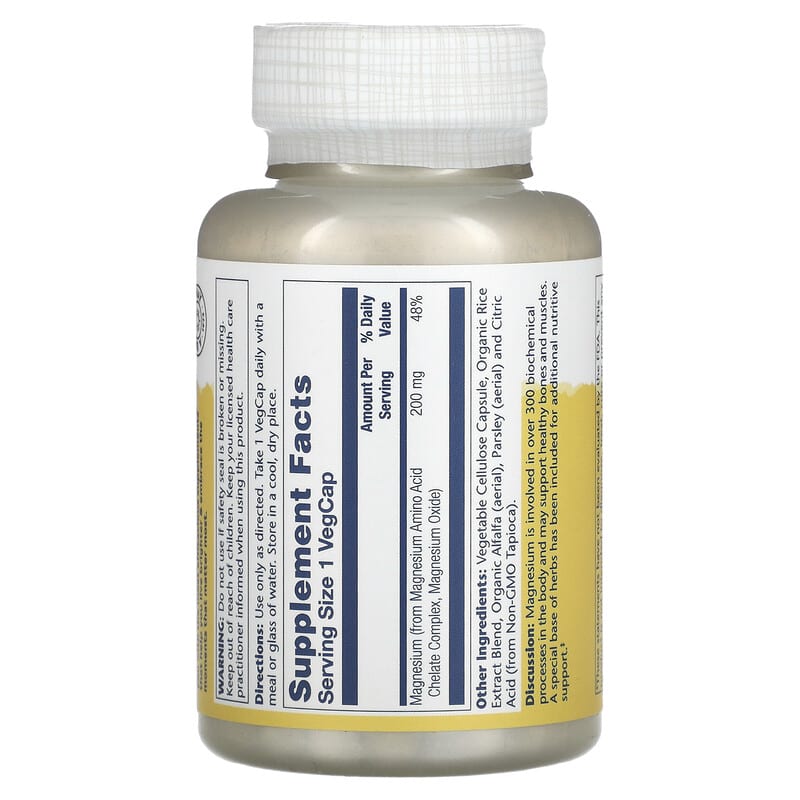 Solaray, Magnesium, 200 mg, 100 VegCaps 76280046304
