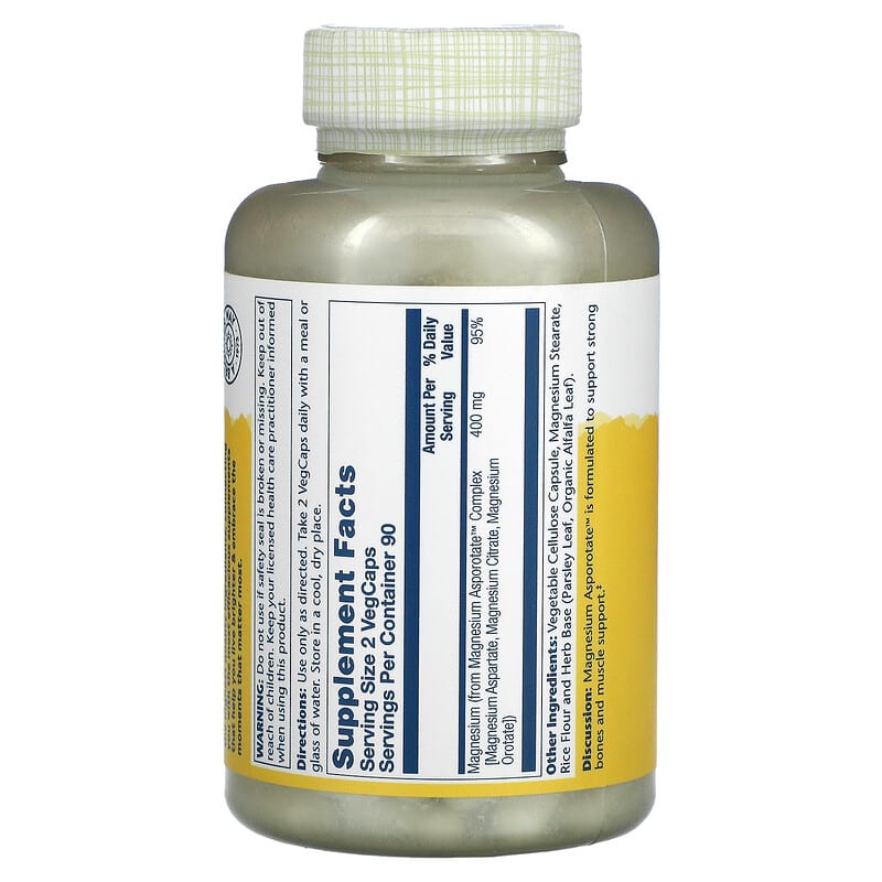 Solaray, Magnesium Asporotate, 200 mg, 180 VegCaps 76280132236