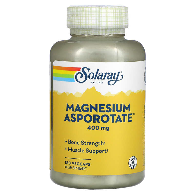 Solaray Magnesium Asporotate 200 mg 180 VegCaps 76280132236