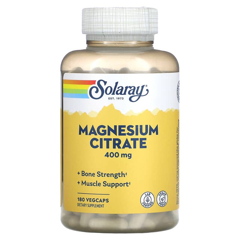 Solaray Magnesium Citrate 133 mg 180 VegCaps 76280374025