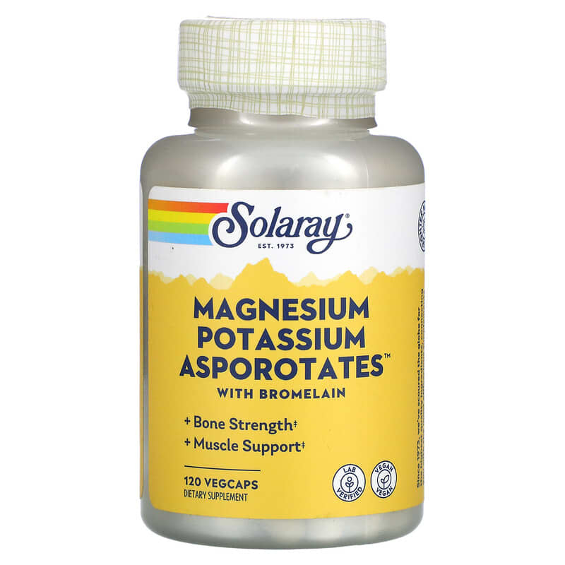 Solaray Magnesium Potassium Asporotates with Bromelain 120 VegCaps 76280045178