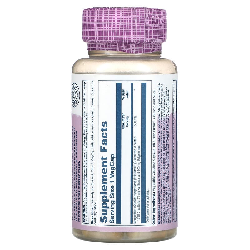 Solaray, Mangosteen Vital Extracts, 500 mg, 60 VegCaps 76280138979