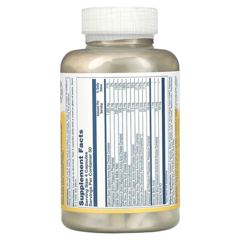 Solaray, Mega Multi Mineral, Iron Free, 200 Capsules 76280045147