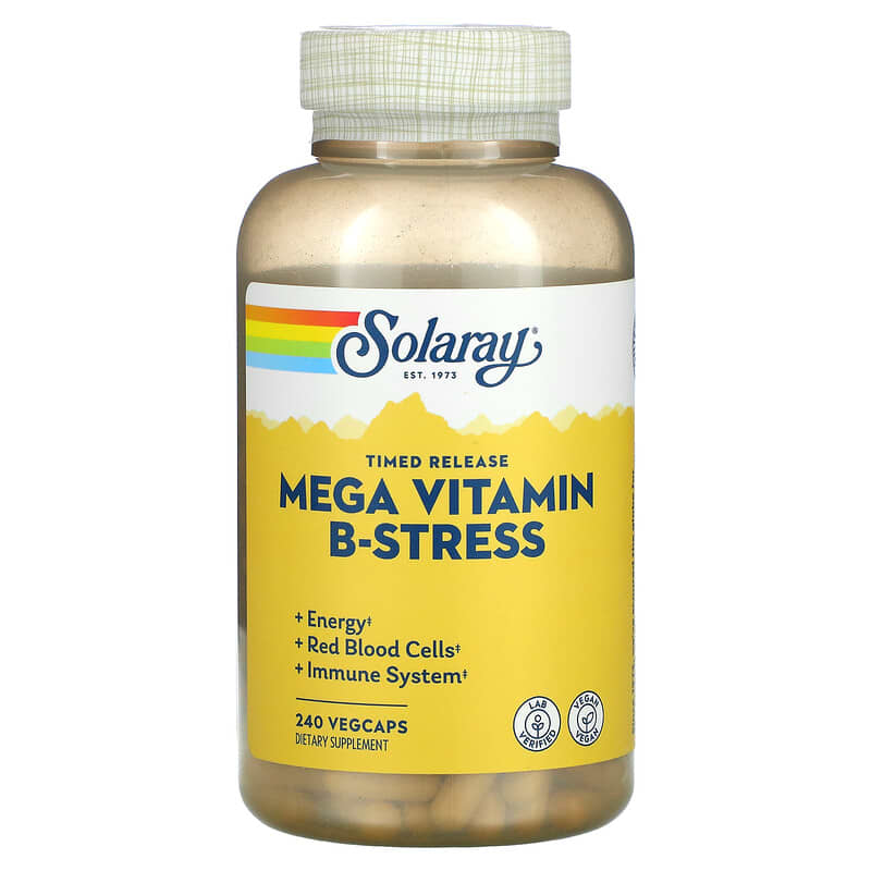 Solaray Mega Vitamin B-Stress Timed-Release 240 VegCaps 76280042429