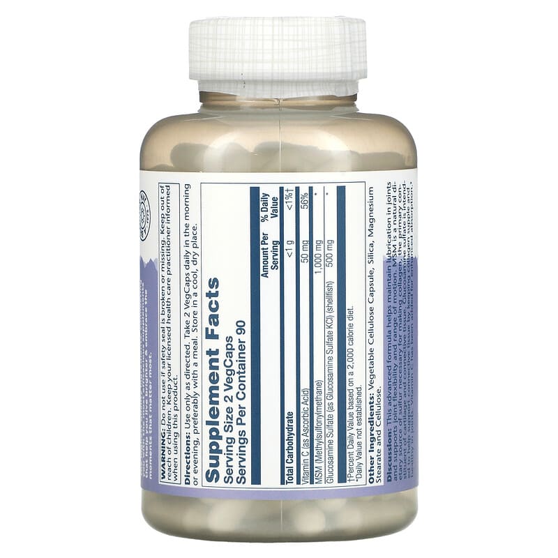 Solaray, MSM & Glucosamine, 180 VegCaps 76280008562