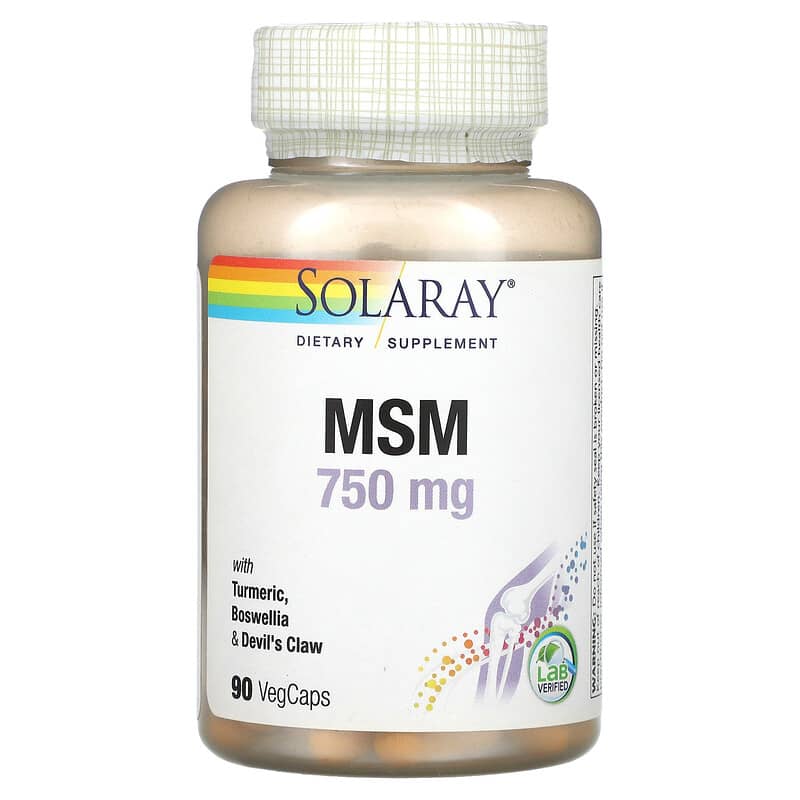 Solaray MSM with Turmeric Boswellia & Devil's Claw 750 mg 90 VegCaps 76280008623