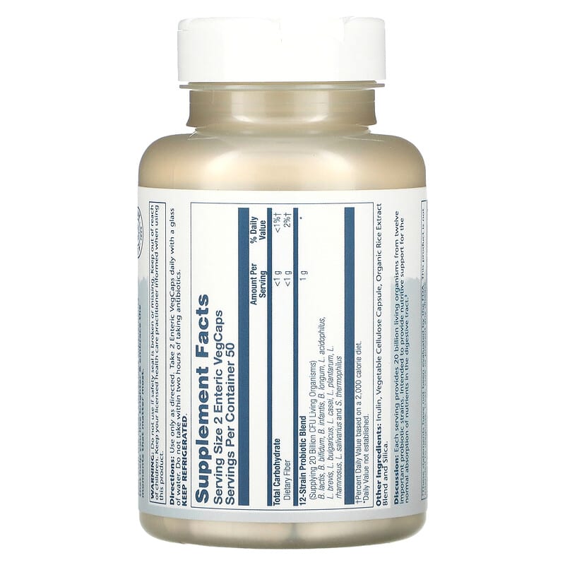 Solaray, Multidophilus Probiotic, 20 Billion CFU, 100 VegCaps 76280493009