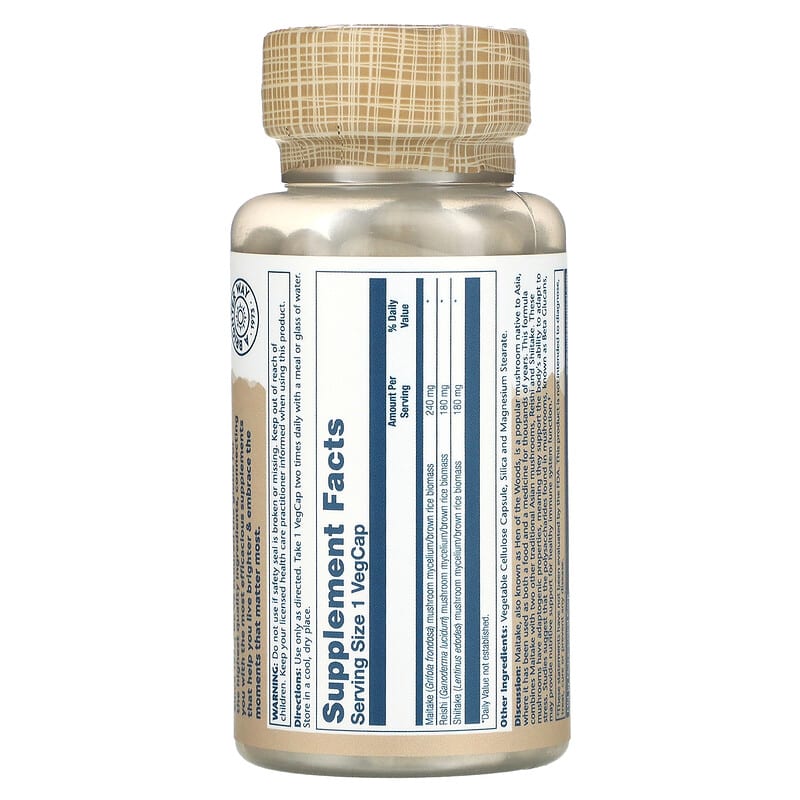 Solaray, Mushroom Immune Complex with Maitake, Reishi & Shiitake, 100 VegCaps 76280013788