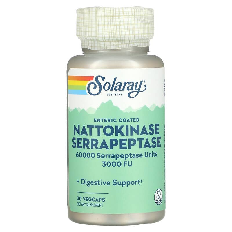 Solaray Nattokinase Serrapeptase Enteric Coated 30 VegCaps 76280937145