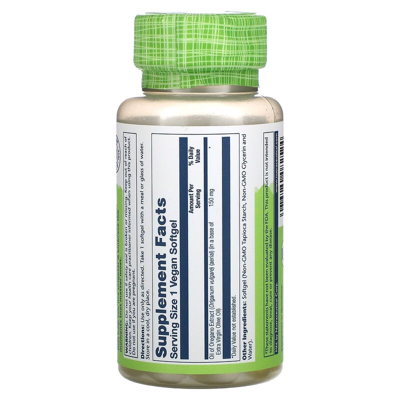 Solaray, Oil of Oregano, 150 mg, 60 Softgels 76280082524