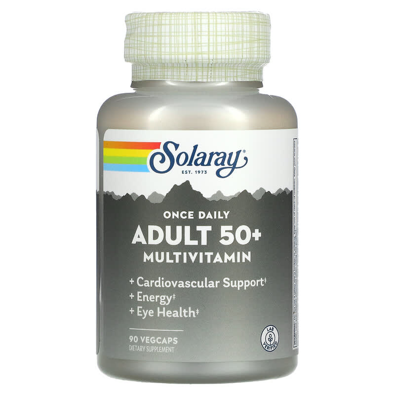Solaray Once Daily Adult 50+ Multivitamin 90 VegCaps 76280986792
