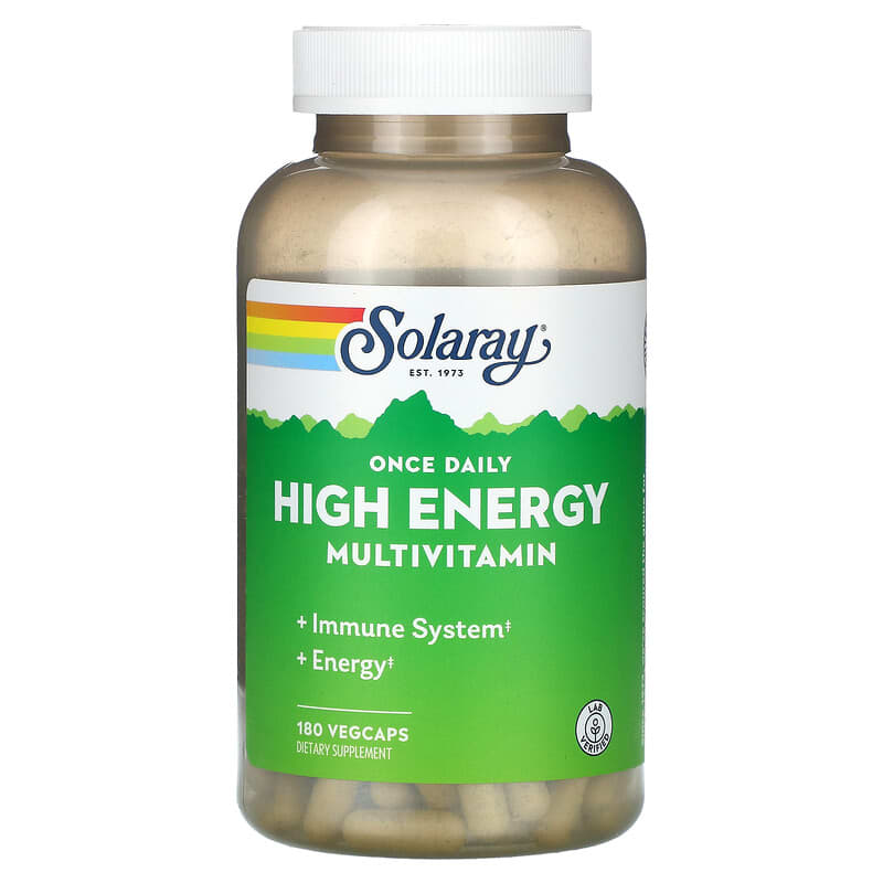 Solaray Once Daily High Energy Multivitamin 180 VegCaps 76280473124