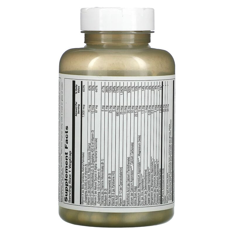 Solaray, Once Daily High Energy, Multivitamin, Iron Free, 120 VegCaps 76280109054