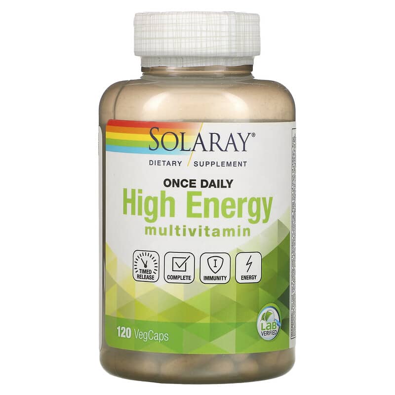Solaray Once Daily High Energy Multivitamin Timed Release 120 VegCaps 76280109016