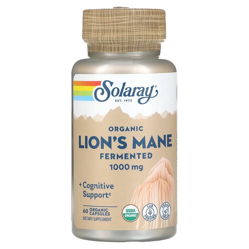 Solaray Organic Fermented Lion's Mane 500 mg 60 Organic Capsules 76280719833