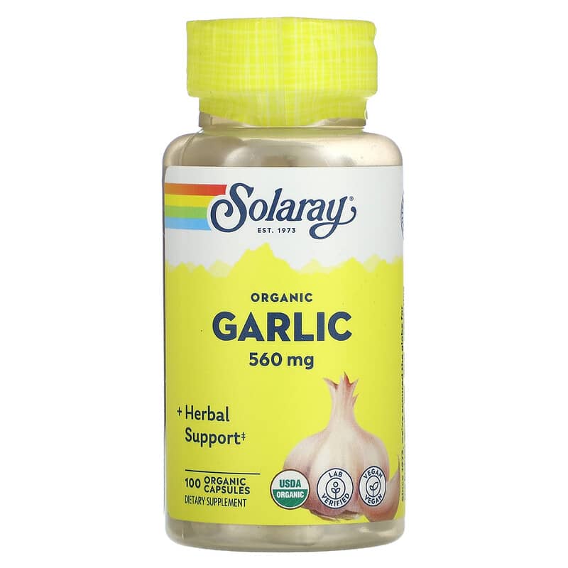 Solaray Organic Garlic 560 mg 100 Organic Capsules 76280192858