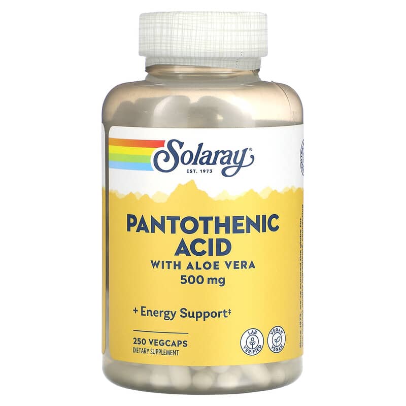 Solaray Pantothenic Acid 500 mg 250 VegCaps 76280043815