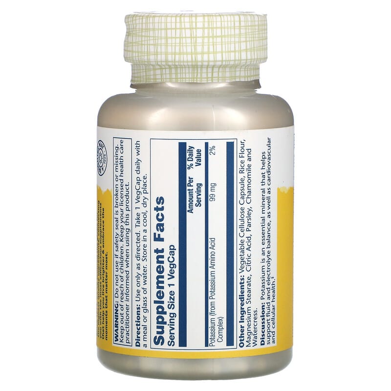 Solaray, Potassium, 99 mg, 200 VegCaps 76280046717