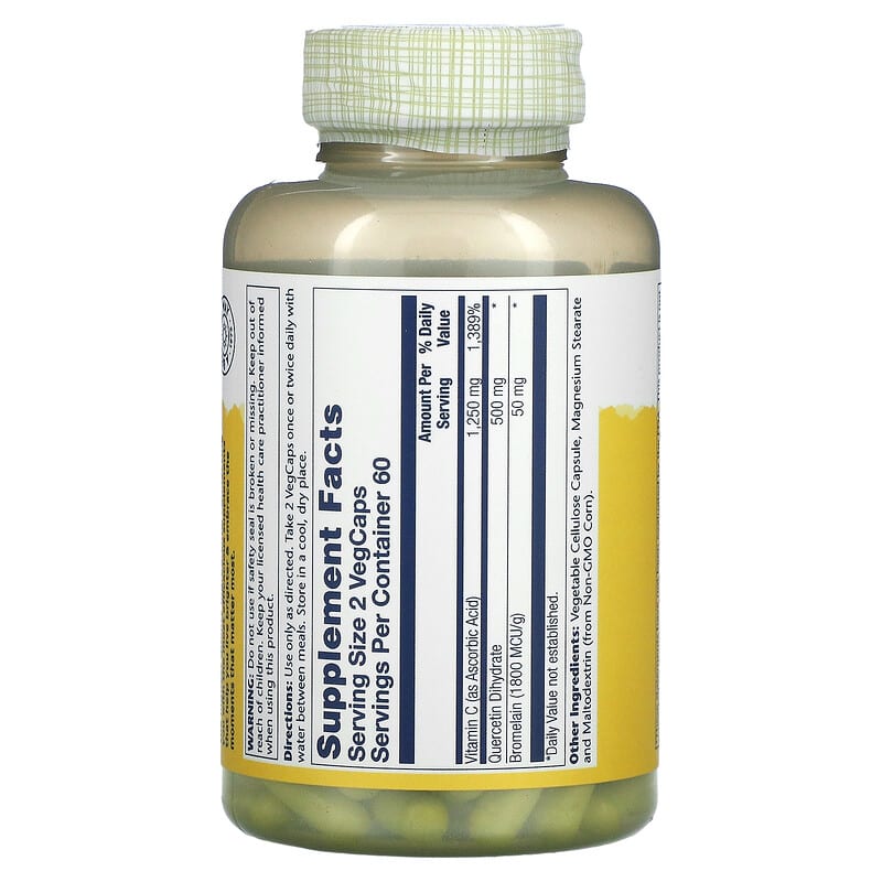 Solaray, Quercetin, Bromelain & Vitamin C, 120 VegCaps 76280044676