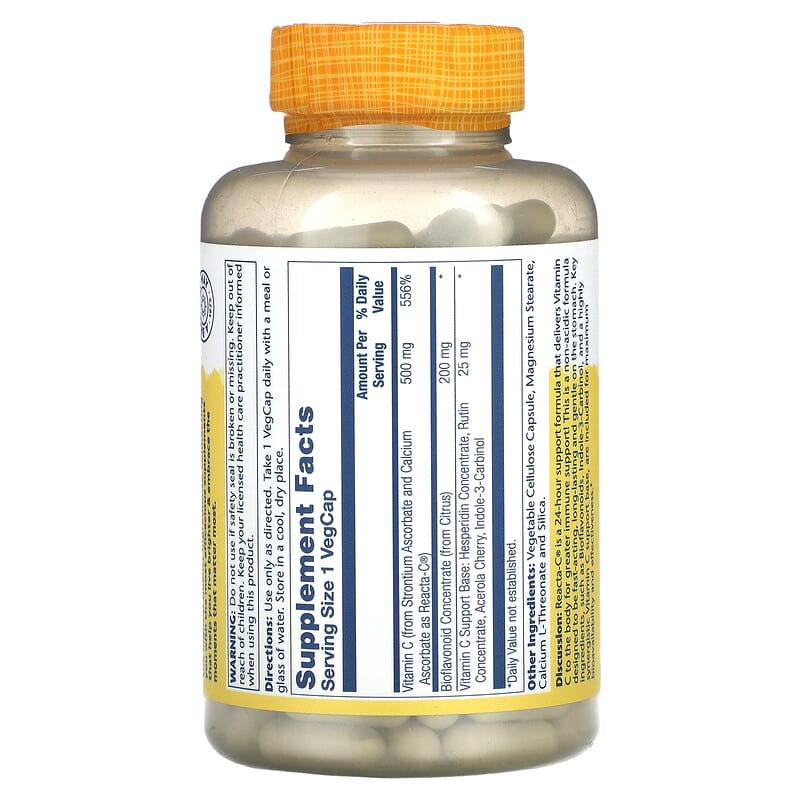 Solaray, Reacta-C, 500 mg, 180 VegCaps 76280166262