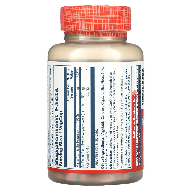 Solaray, Red Yeast Rice CoQ-10, 90 VegCaps 76280121551