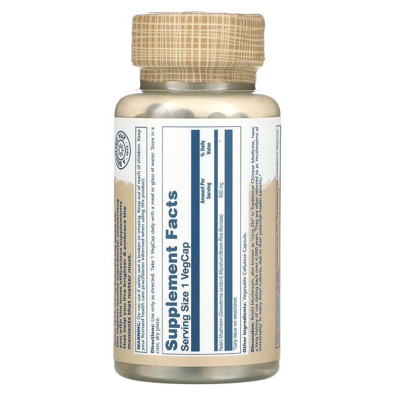 Solaray, Reishi Mushrooms, 600 mg, 100 VegCaps 76280015058