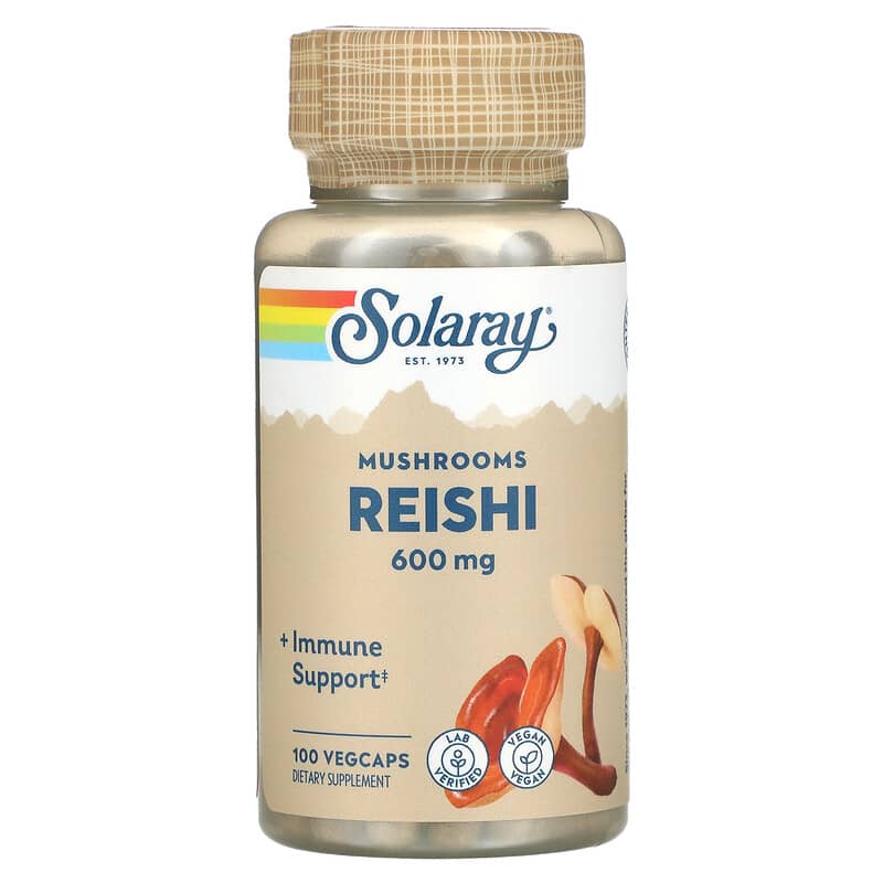 Solaray Reishi Mushrooms 600 mg 100 VegCaps 76280015058