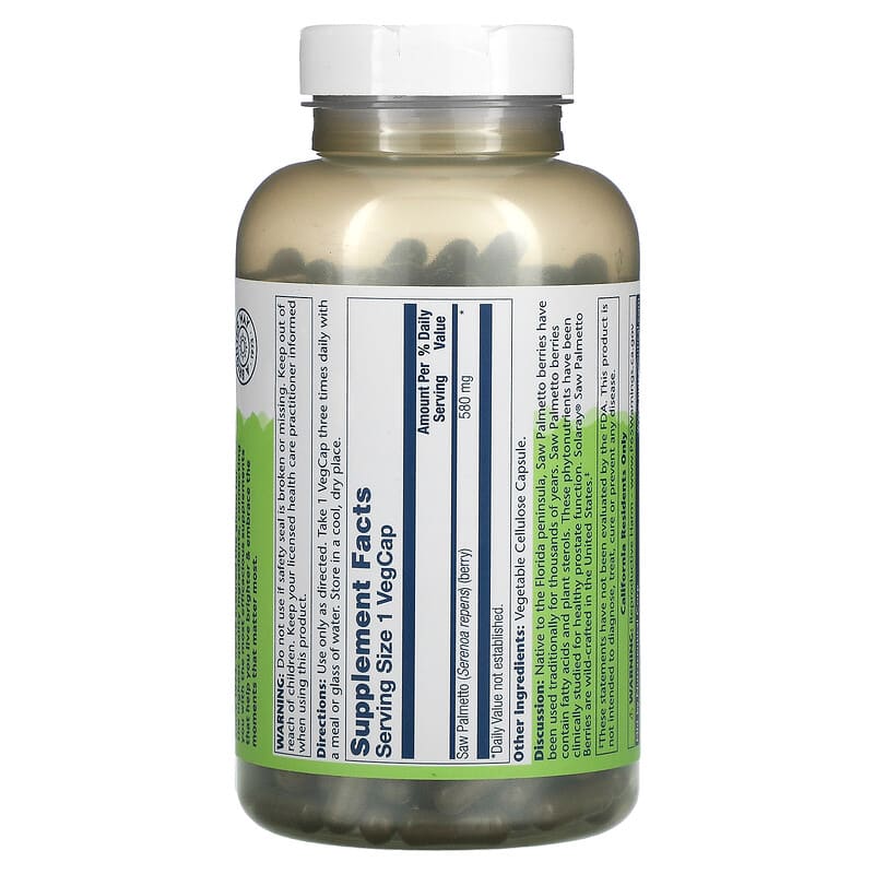 Solaray, Saw Palmetto, 580 mg, 360 VegCaps 76280015522