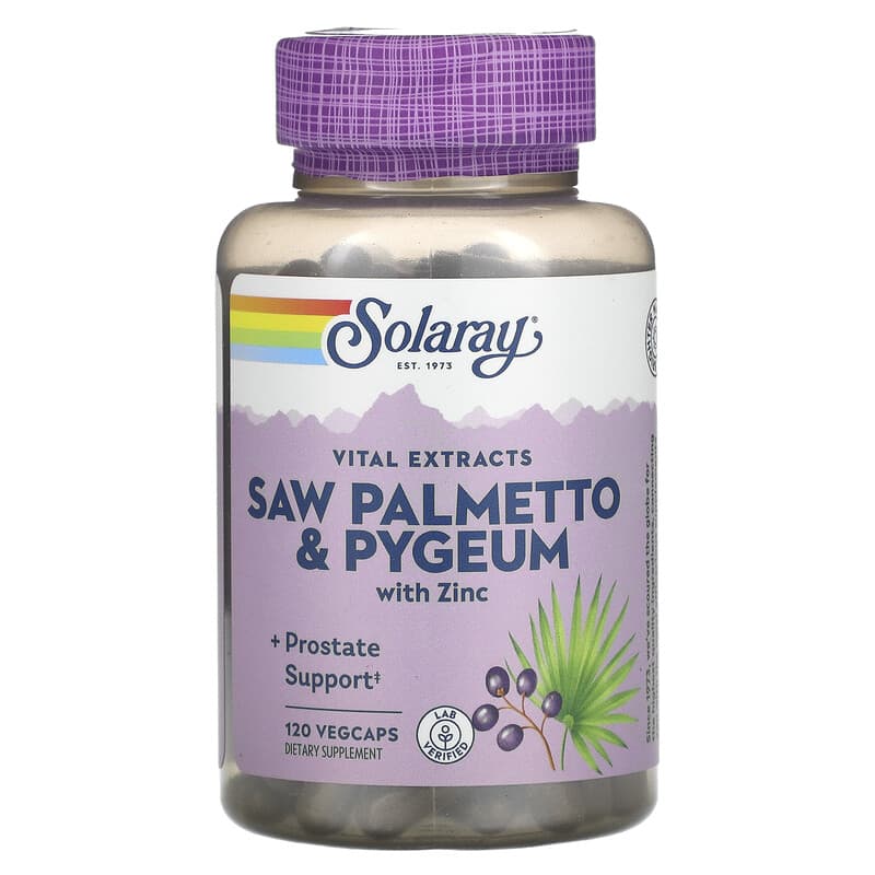 Solaray Saw Palmetto & Pygeum with Zinc 120 VegCaps 76280037685
