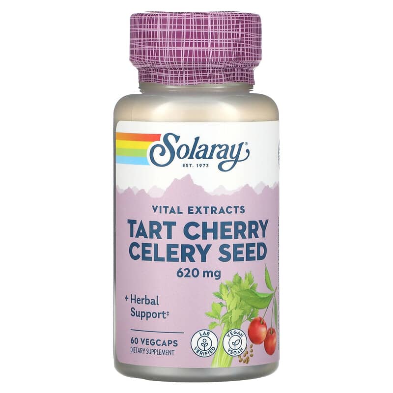 Solaray Tart Cherry Celery Seed 620 mg 60 VegCaps 76280174045