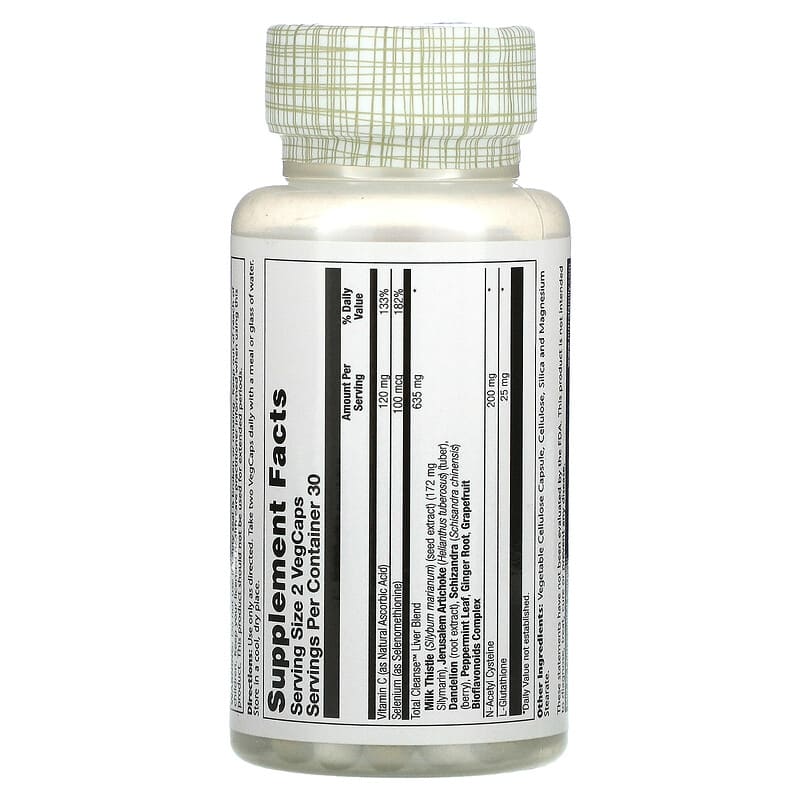 Solaray, Total Cleanse, Liver, 60 Vegetarian Capsules 76280083637