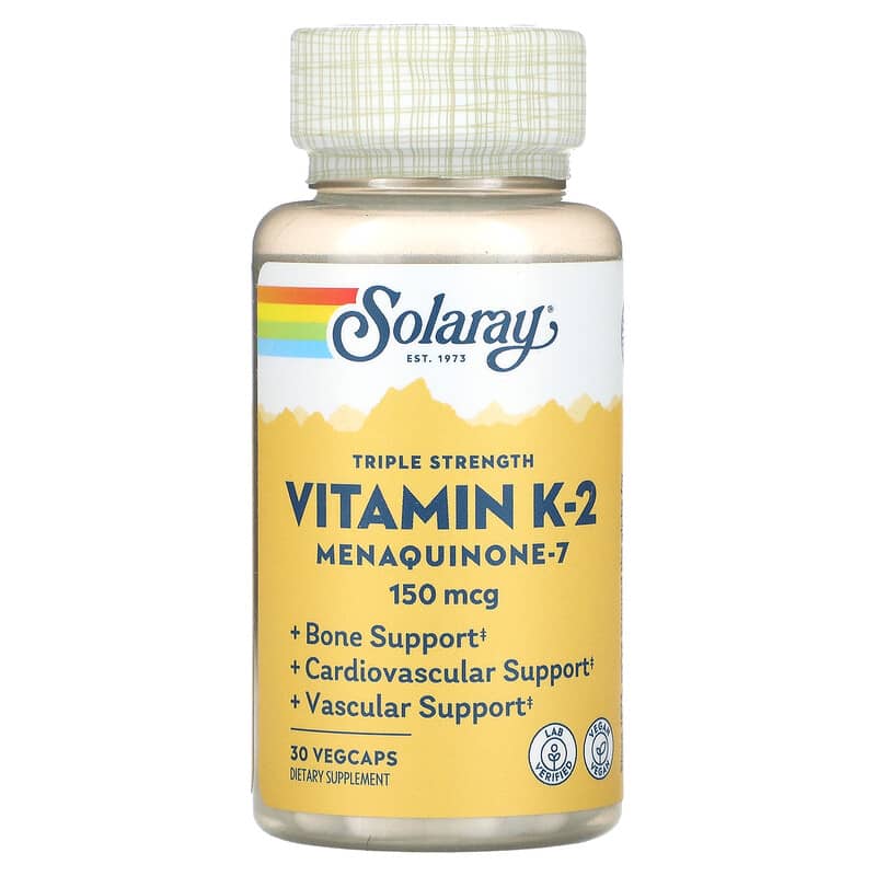 Solaray Triple Strength Vitamin K-2 Menaquinone-7 150 mcg 30 VegCaps 76280278774