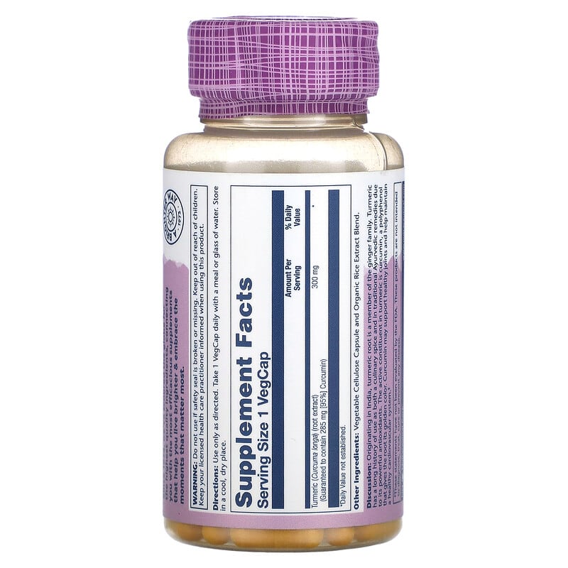 Solaray, Turmeric , 300 mg, 60 VegCaps 76280038002