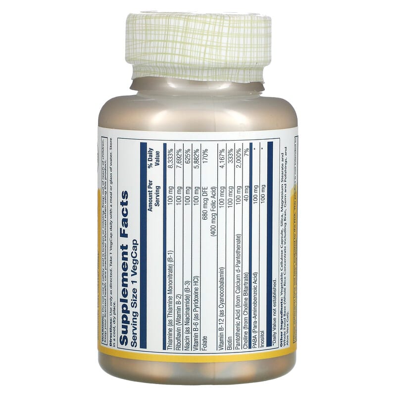 Solaray, Vitamin B-Complex 100, 100 VegCaps 76280043013