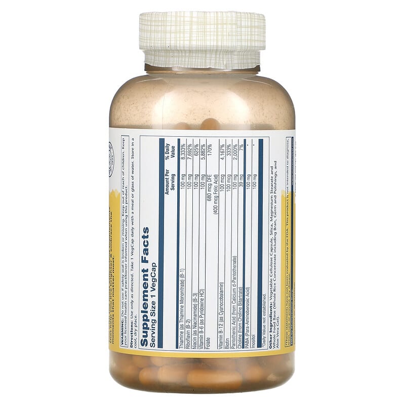 Solaray, Vitamin B-Complex 100 , 250 VegCaps 76280043037