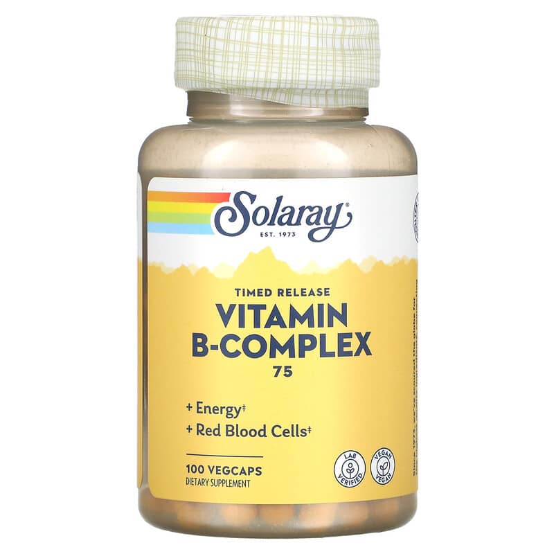 Solaray Vitamin B-Complex 75 Timed-Release 100 VegCaps 76280042917
