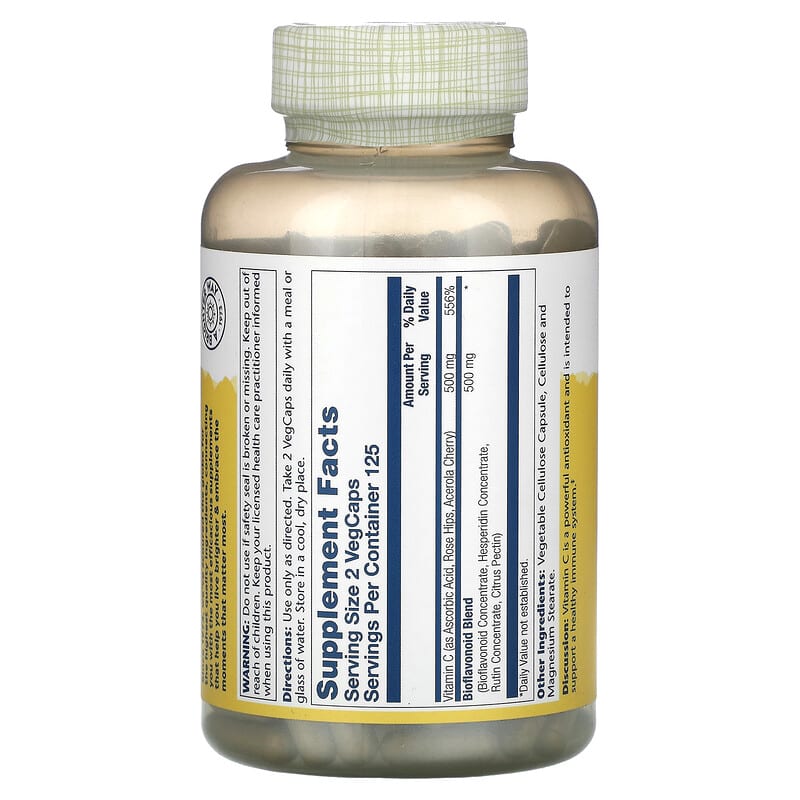 Solaray, Vitamin C & Bioflavonoids, 250 VegCaps 76280044331