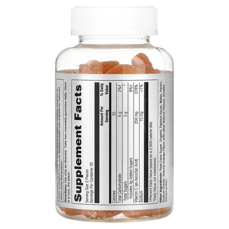 Solaray, Vitamin C Gummies, Natural Orange, 125 mg, 60 Gummies 76280834208