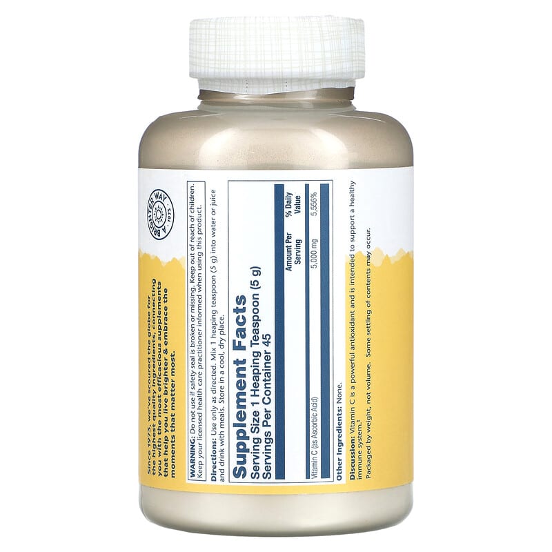 Solaray, Vitamin C Powder, 5,000 mg, 8 oz (227 g) 76280044959