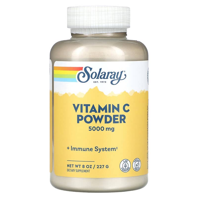 Solaray Vitamin C Powder 5,000 mg 8 oz (227 g) 76280044959