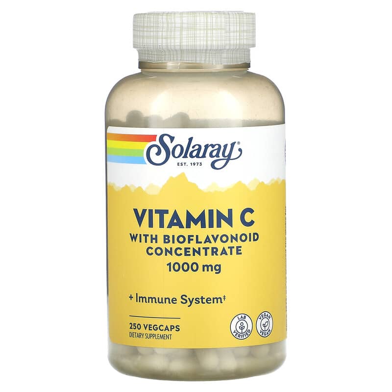 Solaray Vitamin C with Bioflavonoid Concentrate 1,000 mg 250 VegCaps 76280044416