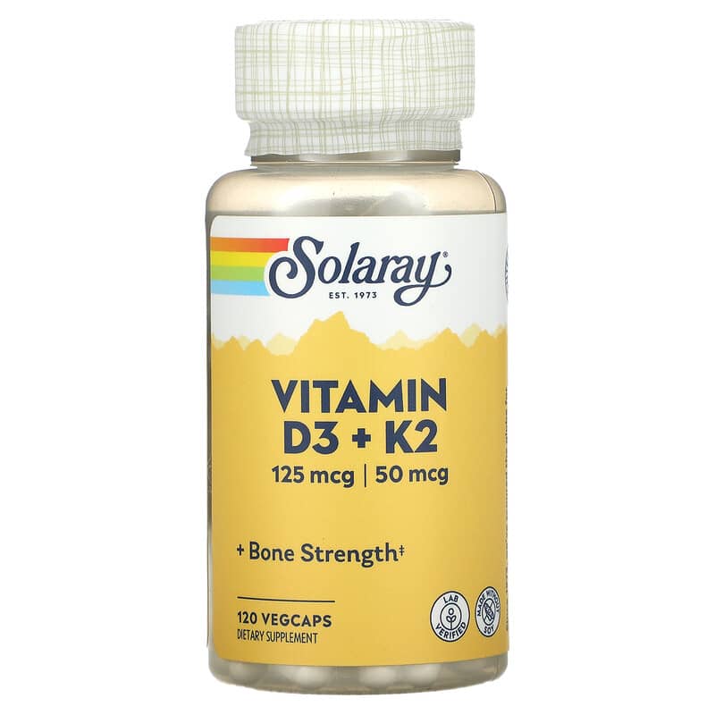 Solaray Vitamin D3 + K2 120 VegCaps 76280574456