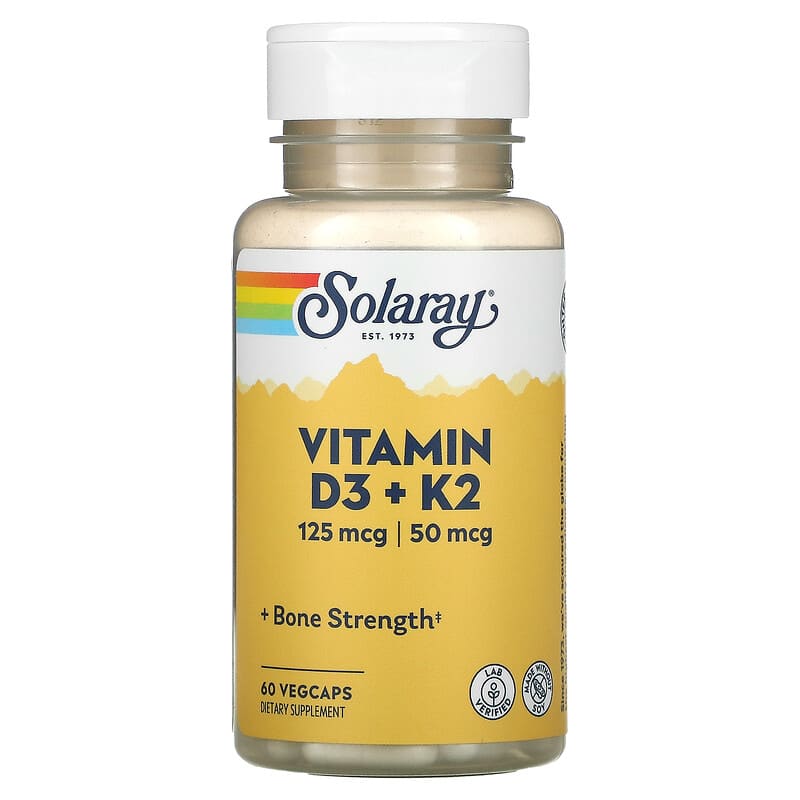 Solaray Vitamin D3 + K2 60 VegCaps 76280385847