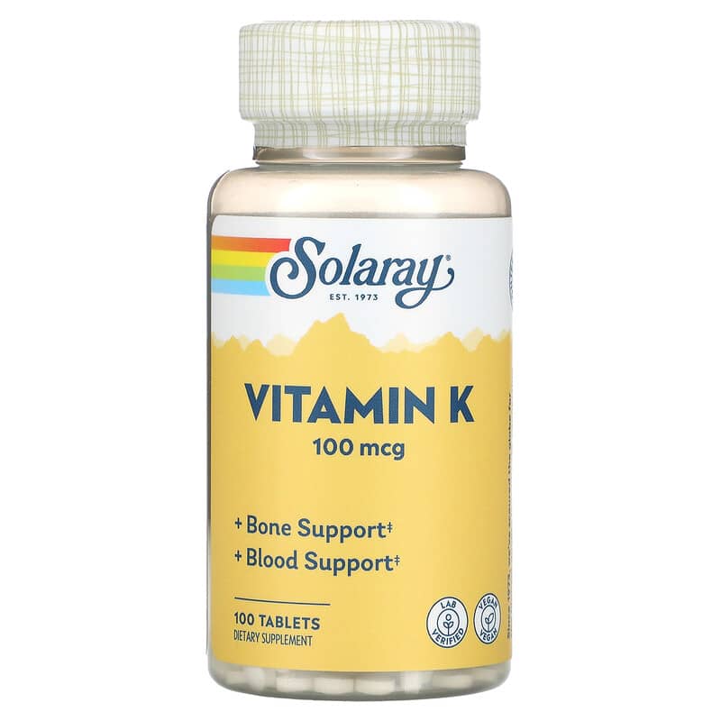Solaray Vitamin K 100 mcg 100 Tablets 76280042122
