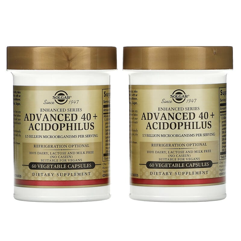 Solgar, Advanced 40+ Acidophilus, 120 Vegetable Capsules 33984000292