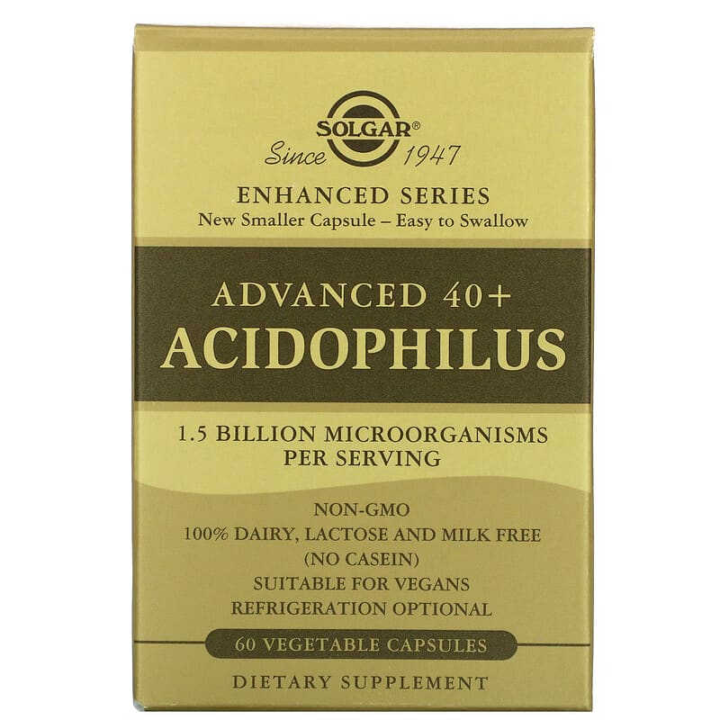 Solgar Advanced 40+ Acidophilus 60 Vegetable Capsules 33984000278