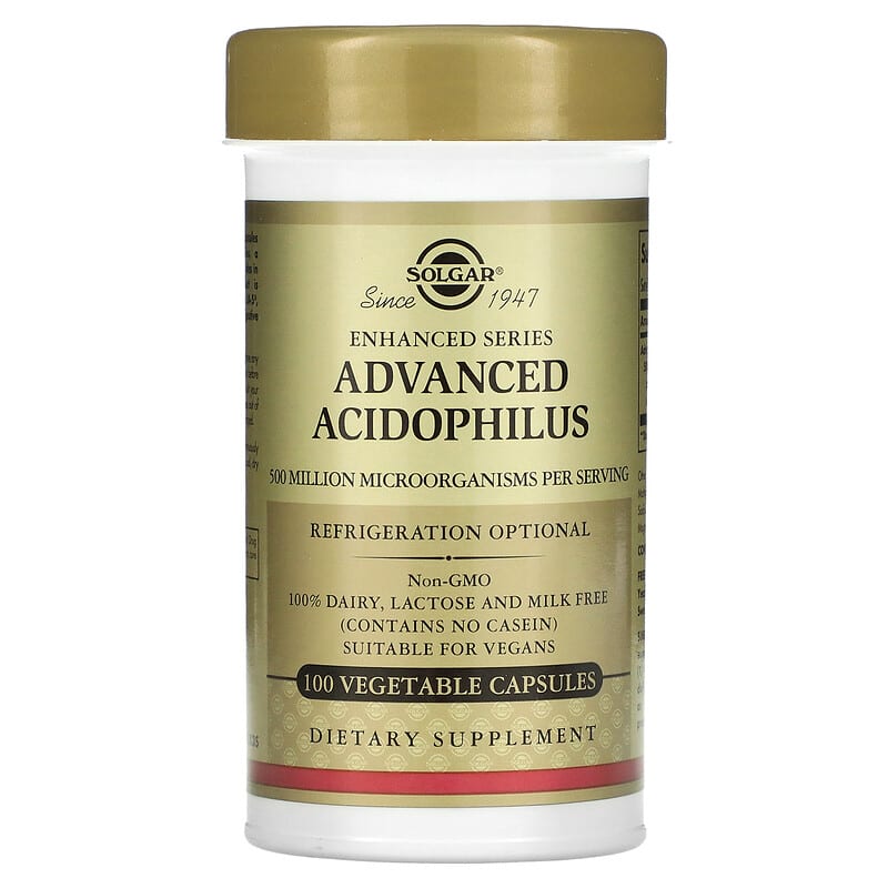Solgar, Advanced Acidophilus, 100 Vegetable Capsules 33984000186